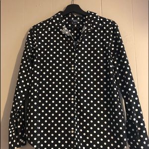 Stylish polka dot button down shirt
